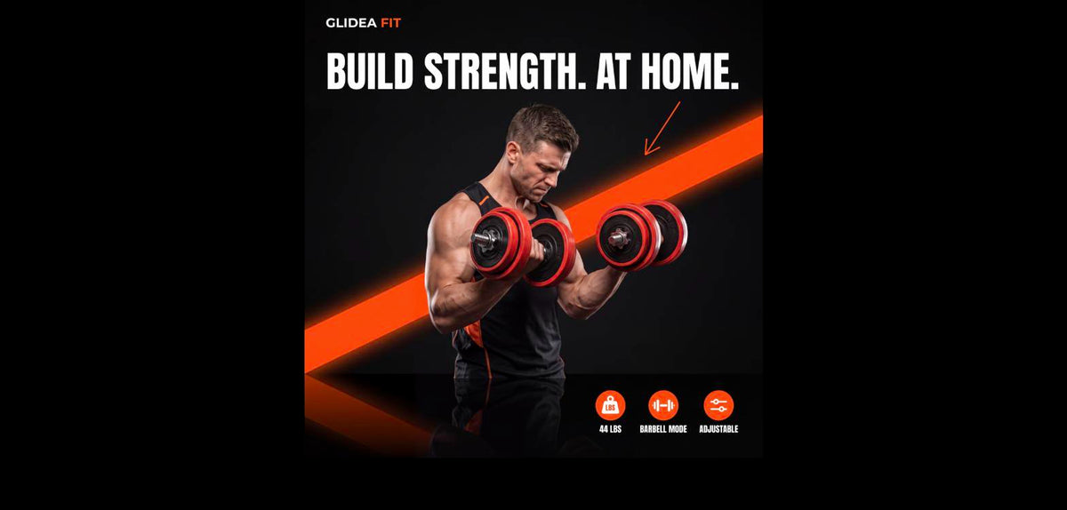 Adjustable Dumbbell & Barbell Set - 44 lbs Convertible Home Gym Weights