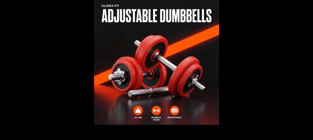 Adjustable Dumbbell & Barbell Set - 44 lbs Convertible Home Gym Weights