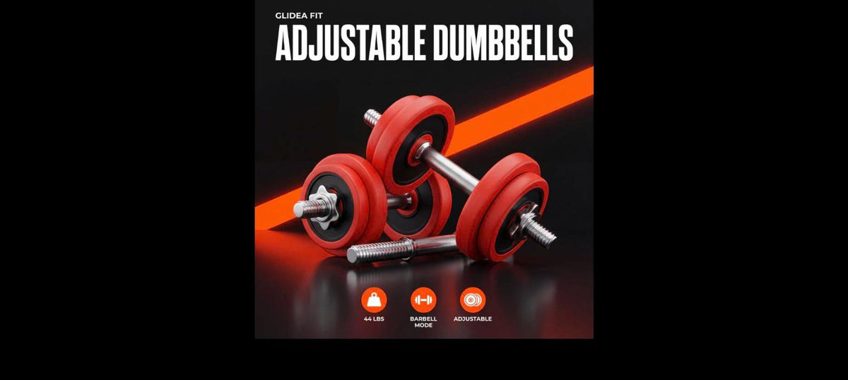 Adjustable Dumbbell & Barbell Set - 44 lbs Convertible Home Gym Weights
