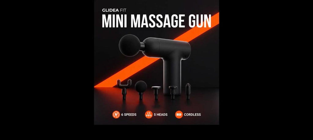 Mini Massage Gun - Portable Deep Tissue Muscle Massager, 6 Speeds & 5 Heads