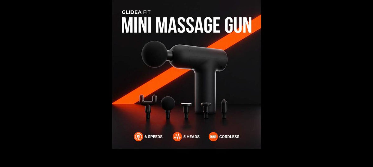 Mini Massage Gun - Portable Deep Tissue Muscle Massager, 6 Speeds & 5 Heads