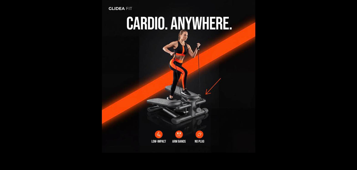 Mini Stepper with Resistance Bands - Compact Home Step Machine