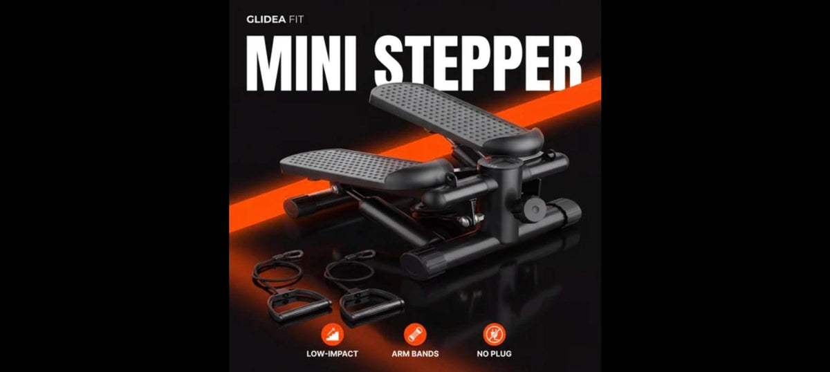 Mini Stepper with Resistance Bands - Compact Home Step Machine