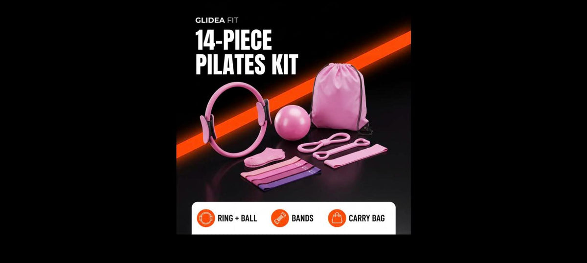 14-Piece Pilates Kit - Ring, Ball, Resistance Bands & Carry Bag
