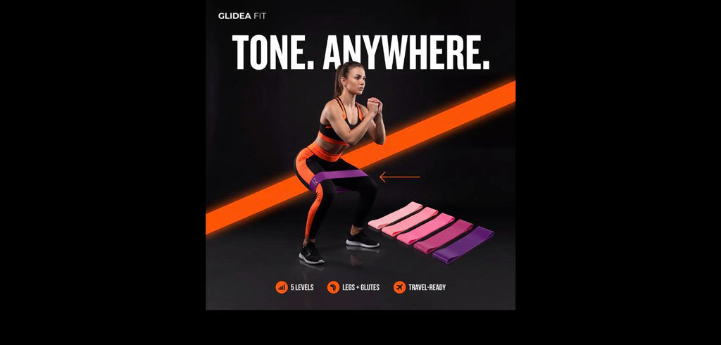 Resistance Loop Bands - Set of 5 Exercise Bands for Legs, Glutes & Home Workouts