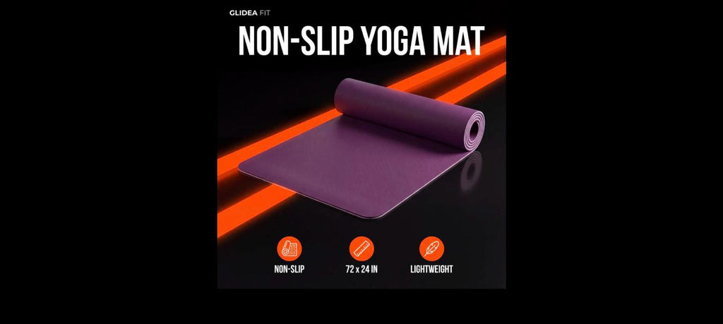 Non-Slip Yoga Mat - 72 x 24 in TPE Exercise Mat for Pilates & Home Workouts